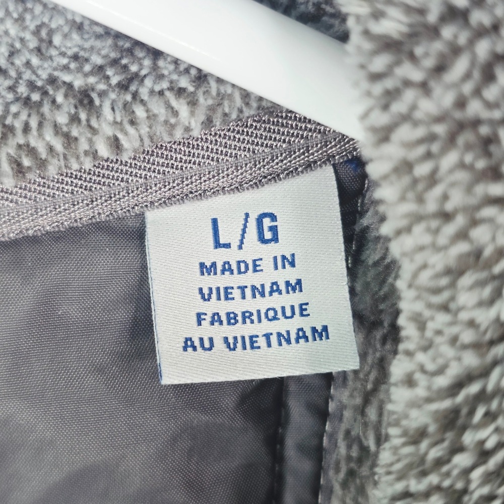 Tommy Bahama Mens Large Grey Cascade Cozy Fleece Full Zip Vest Orange Trim - Picture 5 of 11